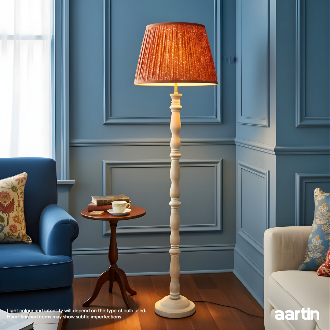 AARTIN ORLA FLOOR LAMP IN WOOD WITH WHITEWASH FINISH (BASE ONLY)