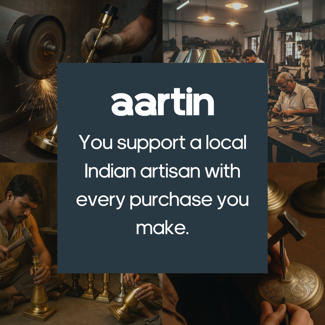 AARTIN LILY TABLE LAMP IN ANTIQUE BRASS & MATTE BLACK (BASE ONLY)