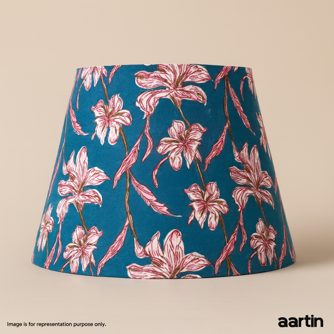 AARTIN 30 CM DUSKY PETALS STRAIGHT EMPIRE ROLLED LAMPSHADE IN COTTON