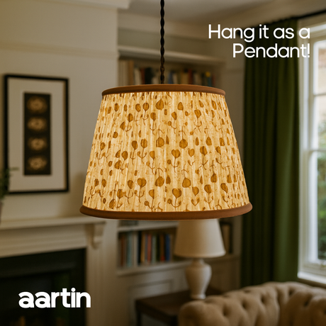 AARTIN 40 CM SUNSHINE PETALS STRAIGHT EMPIRE GATHERED LAMPSHADE IN COTTON