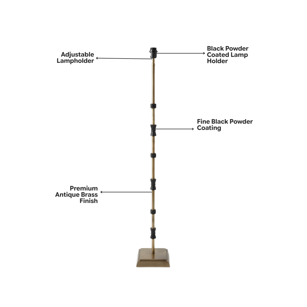 AARTIN Lily Metal Floor Lamp With Natural Linen Lampshade