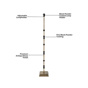 AARTIN Lily Metal Floor Lamp With Natural Linen Lampshade