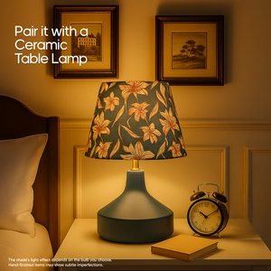 AARTIN 30 CM DUSKY PETALS STRAIGHT EMPIRE ROLLED LAMPSHADE IN COTTON