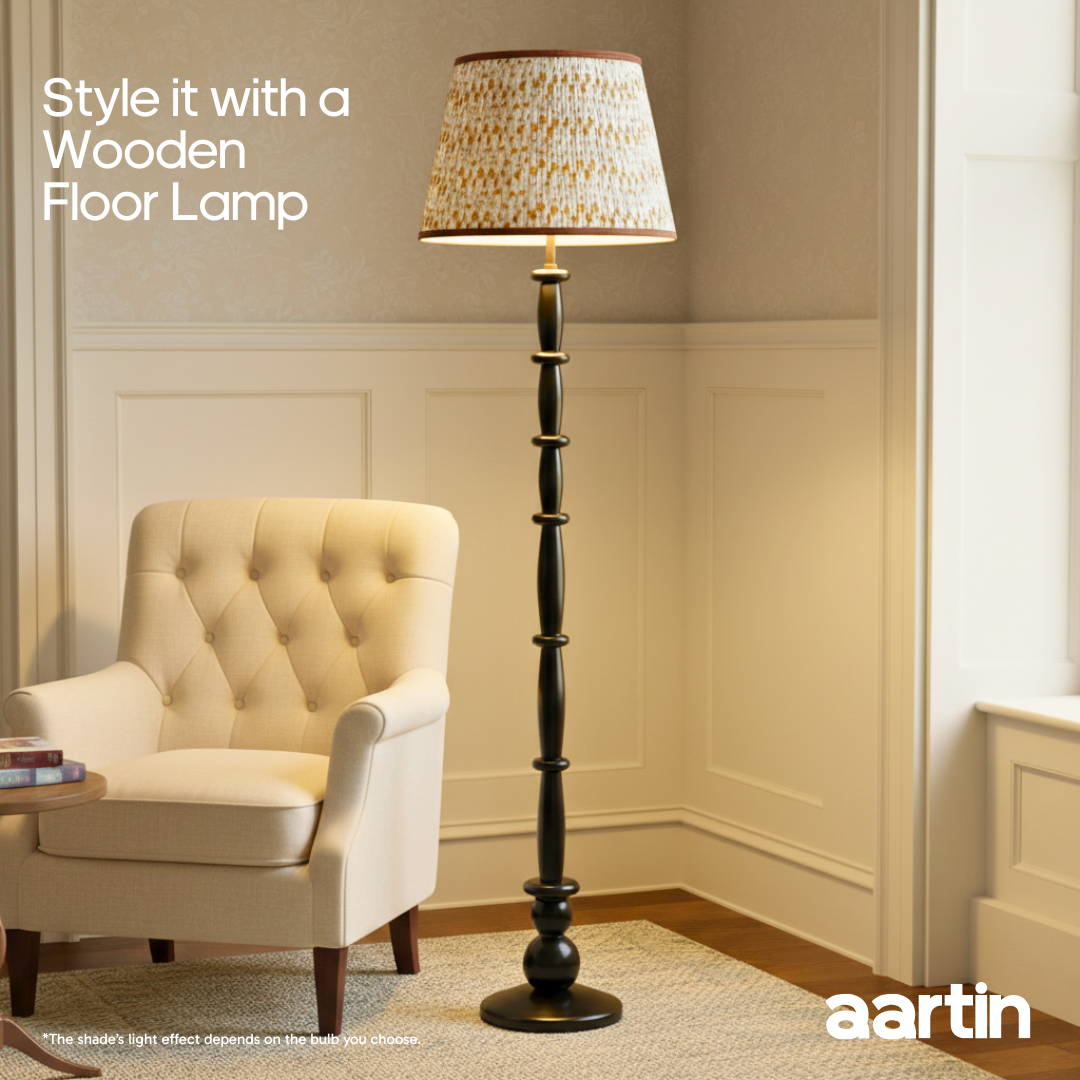 AARTIN 40 CM SUNSHINE PETALS STRAIGHT EMPIRE GATHERED LAMPSHADE IN COTTON