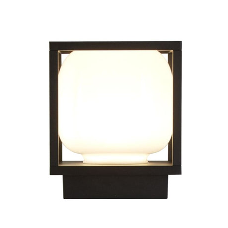 Searchlight Athens LED Outdoor Light - Black with Opal Shade