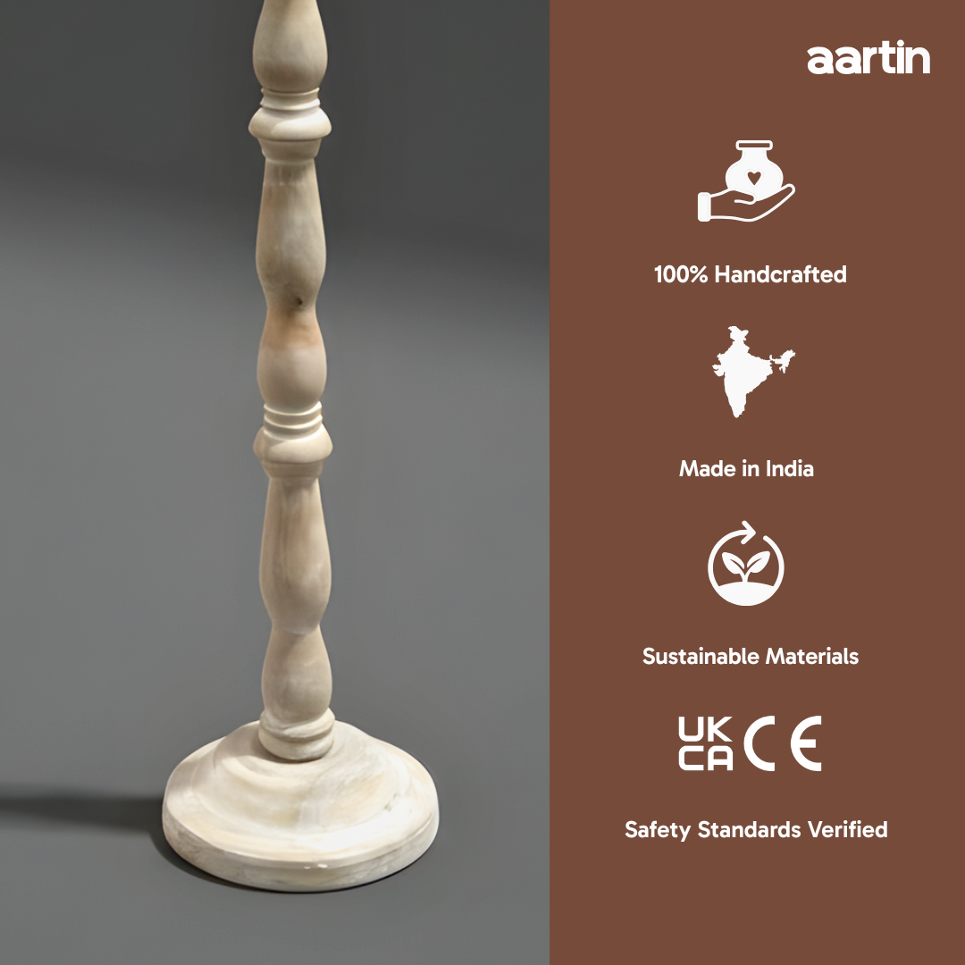 AARTIN ORLA FLOOR LAMP IN WOOD WITH WHITEWASH FINISH (BASE ONLY)