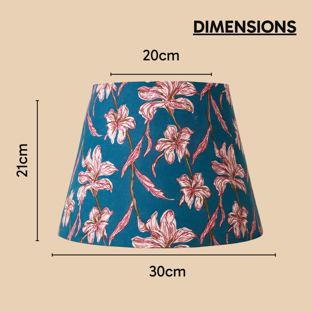 AARTIN 30 CM DUSKY PETALS STRAIGHT EMPIRE ROLLED LAMPSHADE IN COTTON