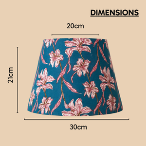 AARTIN 30 CM DUSKY PETALS STRAIGHT EMPIRE ROLLED LAMPSHADE IN COTTON