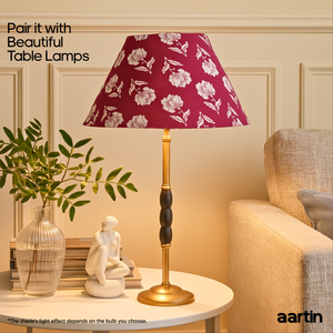 AARTIN 30 CM CHERRY BLOSSOM EMPIRE ROLLED LAMPSHADE IN COTTON