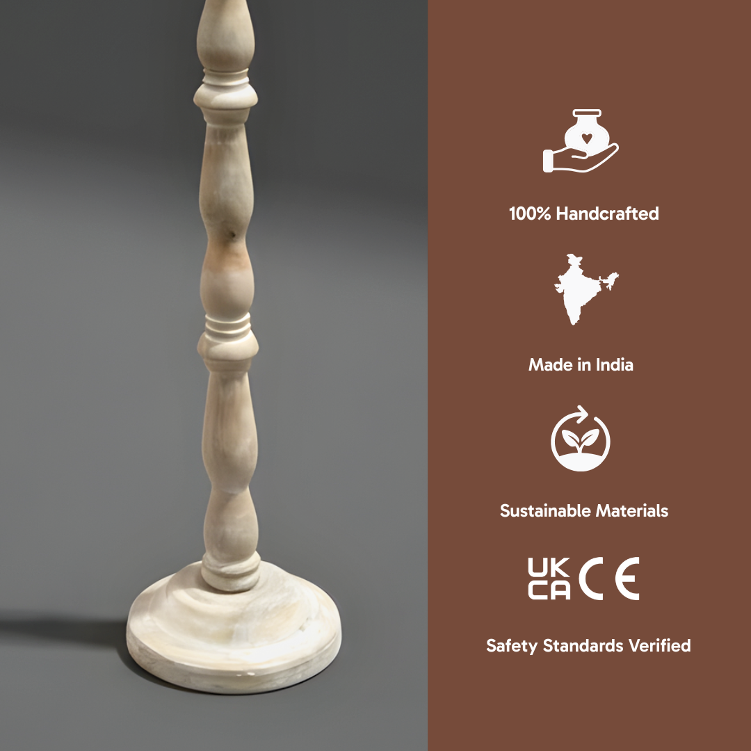 AARTIN ORLA FLOOR LAMP IN WOOD WITH WHITEWASH FINISH (BASE ONLY)