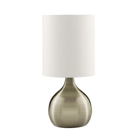 Searchlight Brass Touch Table Lamp White Shade