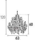 Searchlight Marie Therese Chrome 12 Light Chandelier