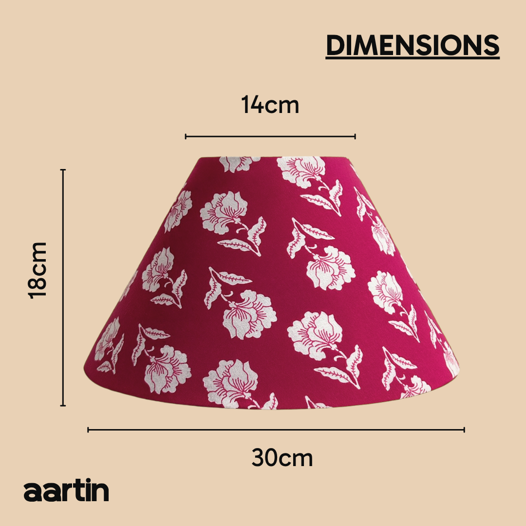 AARTIN 30 CM CHERRY BLOSSOM EMPIRE ROLLED LAMPSHADE IN COTTON