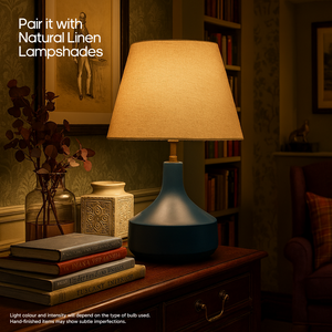 AARTIN FRANKLIN TABLE LAMP IN BLUE UNGLAZED CERAMIC (BASE ONLY)