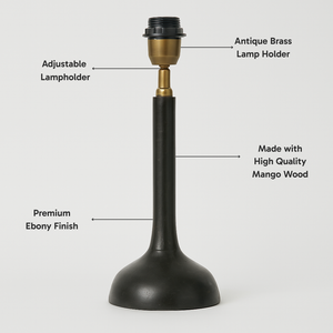 AARTIN PENNY TABLE LAMP IN WOOD WITH EBONY FINISH (BASE ONLY)