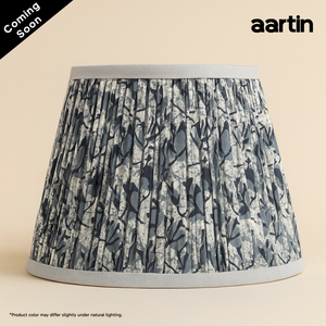 AARTIN 30 CM STORMY BLOOMS STRAIGHT EMPIRE GATHERED LAMPSHADE IN COTTON