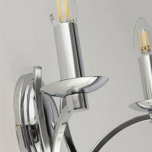 Colaton 2Lt Wall Light Chrome w/ Pull Cord - Comet Lighting