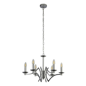 Colaton 6Lt Pendant Ceiling Light Chrome - Comet Lighting