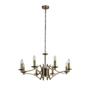 Colaton 8Lt Chandelier Antique Brass - Comet Lighting