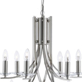 Ascona 12Lt Pendant - Satin Silver & Clear Glass Sconces