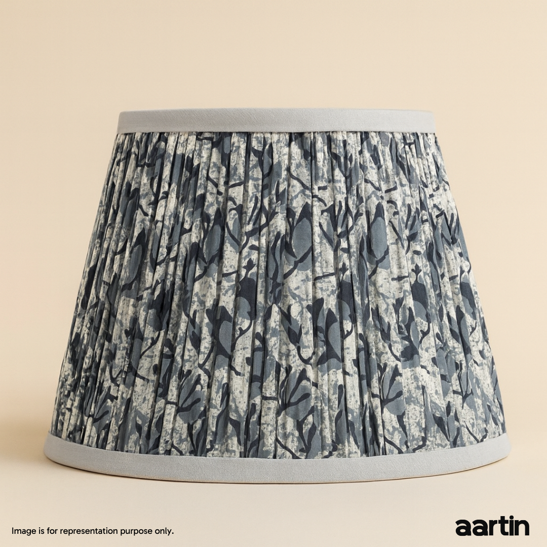AARTIN 30 CM STORMY BLOOMS STRAIGHT EMPIRE GATHERED LAMPSHADE IN COTTON
