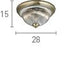 Searchlight American Diner Brass Flush Ribbed Glass