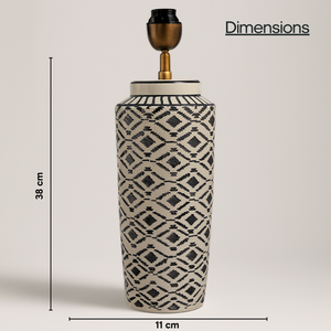 AARTIN WILLOW TABLE LAMP IN CERAMIC WITH IKAT PATTERN (BASE ONLY)