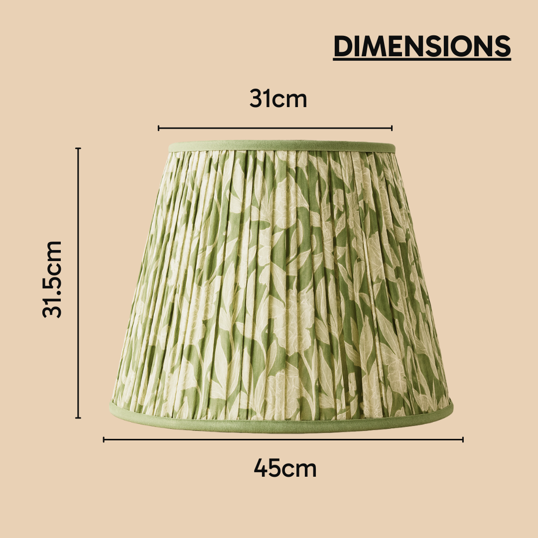 AARTIN 40 CM MINT BLOSSOM STRAIGHT EMPIRE GATHERED LAMPSHADE IN COTTON