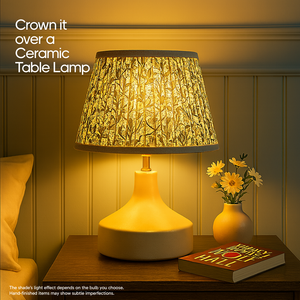 AARTIN 30 CM STORMY BLOOMS STRAIGHT EMPIRE GATHERED LAMPSHADE IN COTTON