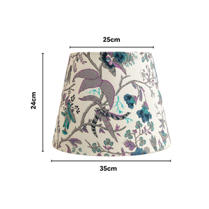 AARTIN 35 CM Grey Lilac Blooms Cotton Lampshade - Straight Empire ( Shade Only )