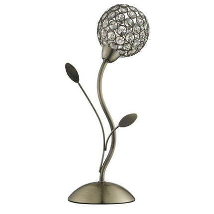 Searchlight Bellis II Brass Table Lamp Glass Shade