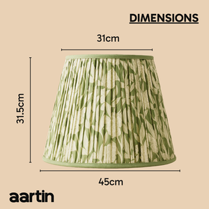 AARTIN 40 CM MINT BLOSSOM STRAIGHT EMPIRE GATHERED LAMPSHADE IN COTTON