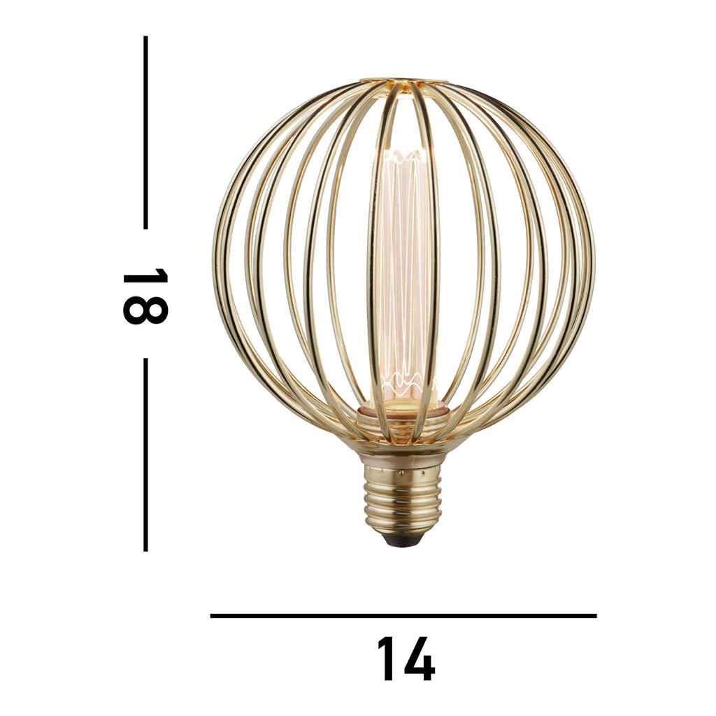 Globe Lamp - Gold Metal - Comet Lighting