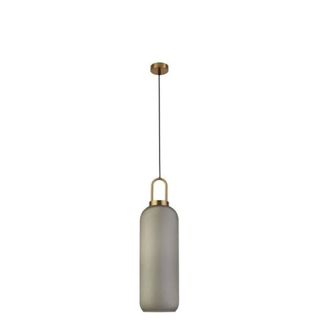 Searchlight Pipette Ceiling Pendant - Brass & Acid Glass