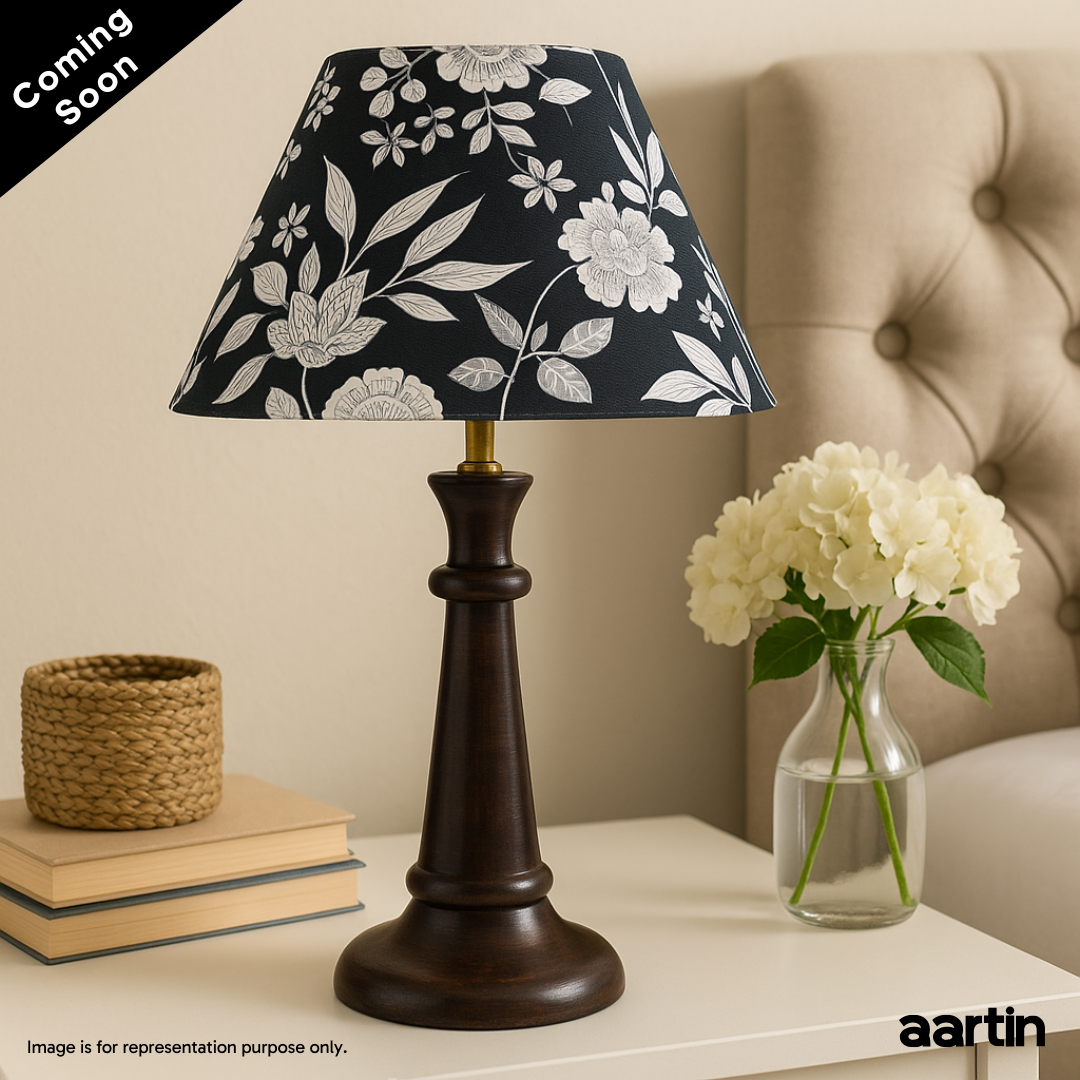 AARTIN FABLE TABLE LAMP IN WOOD WITH DARK BROWN FINISH (BASE ONLY)