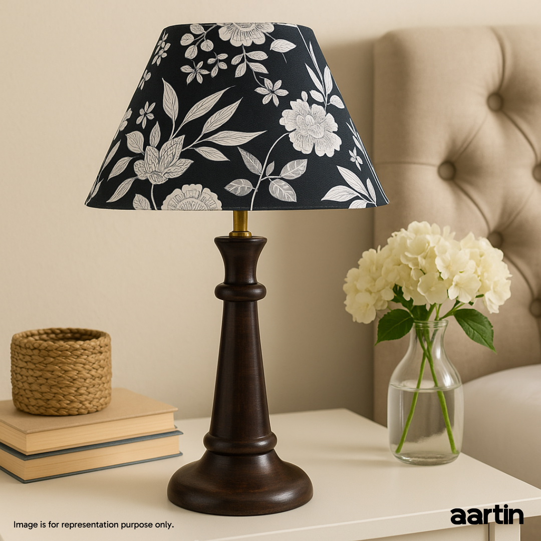 AARTIN FABLE TABLE LAMP IN WOOD WITH DARK BROWN FINISH (BASE ONLY)