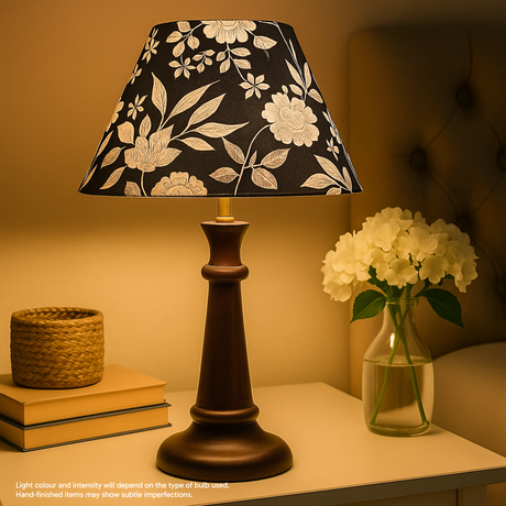 AARTIN FABLE TABLE LAMP IN WOOD WITH DARK BROWN FINISH (BASE ONLY)