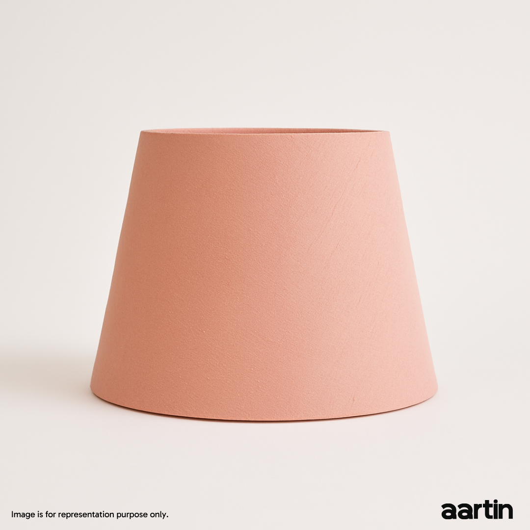 AARTIN STRAIGHT EMPIRE ROLLED LAMPSHADE IN LIGHT PINK SILK