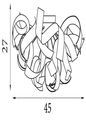 Searchlight 3Lt Half Flush Curls Acrylic