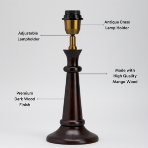 AARTIN FABLE TABLE LAMP IN WOOD WITH DARK BROWN FINISH (BASE ONLY)