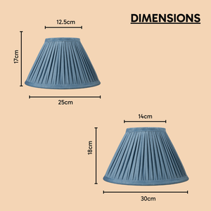 AARTIN EMPIRE GATHERED LAMPSHADE IN BLUE SILK