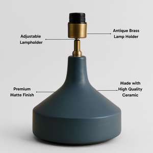 AARTIN FRANKLIN TABLE LAMP IN BLUE UNGLAZED CERAMIC (BASE ONLY)