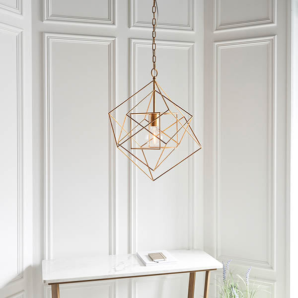 Clyde Pendant Ceiling Light Medium Antique Gold Leaf