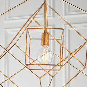 Clyde Pendant Ceiling Light Medium Antique Gold Leaf