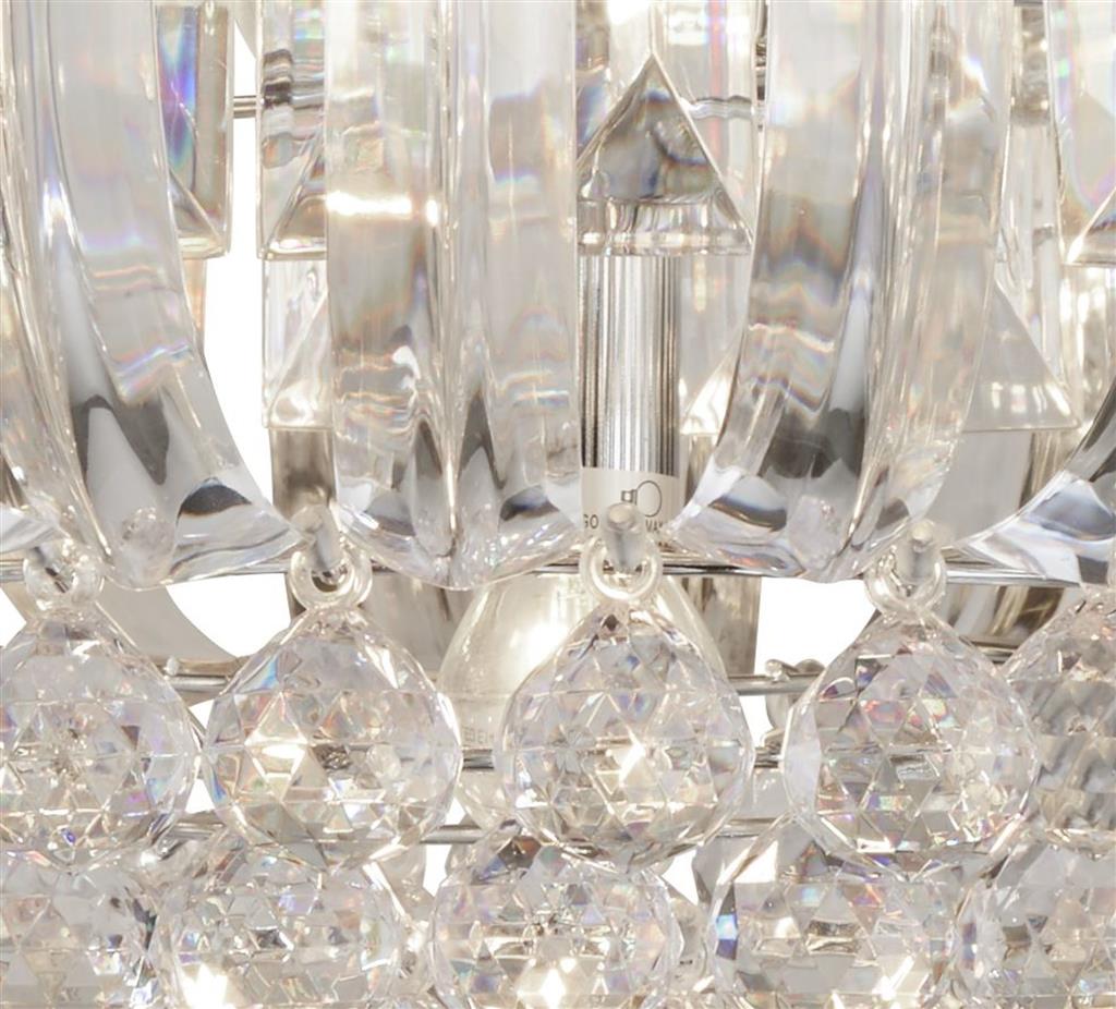 Searchlight Sigma Chrome 5 Light Semi-Flush Crystal Balls