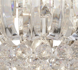 Searchlight Sigma Chrome 5 Light Semi-Flush Crystal Balls