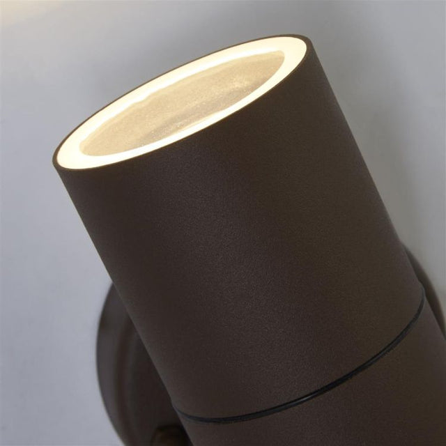 Searchlight Metro LED 2Lt Outdoor Wall Light - Rust Brown & Glass