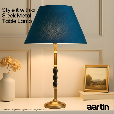 AARTIN EMPIRE ROLLED LAMPSHADE IN BLUE SILK