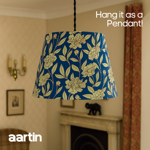 AARTIN 40 CM OCEAN PETALS STRAIGHT EMPIRE ROLLED LAMPSHADE IN COTTON
