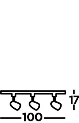 Track & Spot Pack- 3 Silver Heads, 1m Track, 2 Way Connector